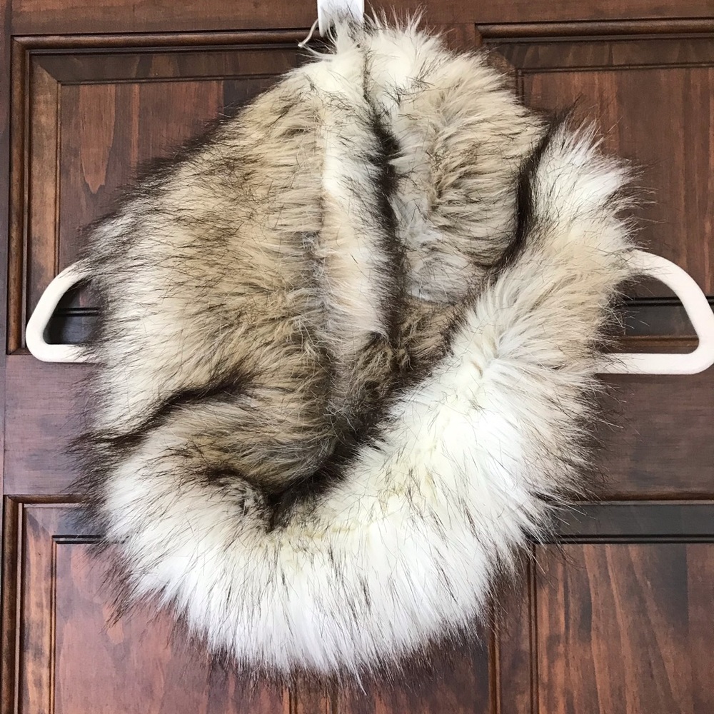 Faux fur infinity scarf